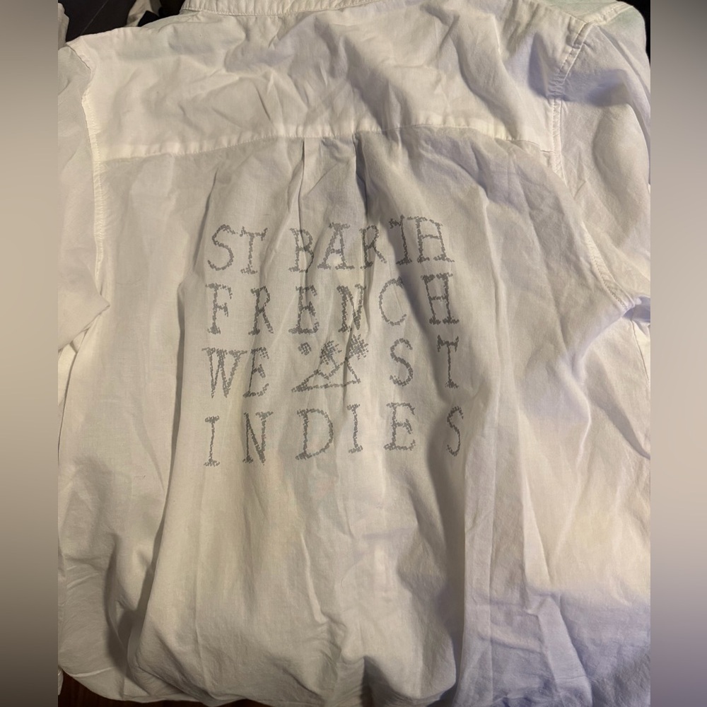 ST BARTH all cotton white beach shirt